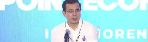 菲律宾总统候选人伊斯科·莫雷诺(IskoMoreno)周一在马尼拉市公...