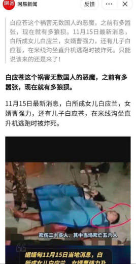 国内媒体报道：11号米线沟机场逃离老街遭到炮火袭击死亡五六人其中3人是...