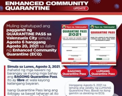 菲律宾描仁瑞拉市开始发放新版外出通行证