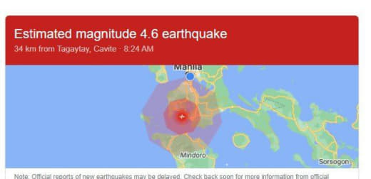 菲律宾吕宋岛南部发生5级地震首都区略有震感