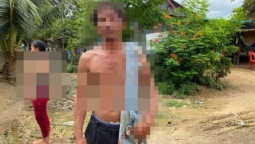 因口角引发暴力，柬埔寨男子拿斧头殴打受害者后逃跑！