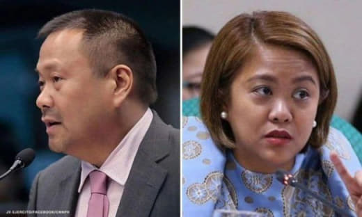 菲律宾参议员埃赫西托(JVEjercito)和南希·敏乃(NancyB...