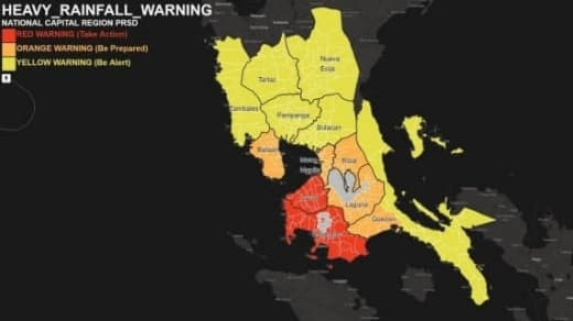 菲气象局宣布首都区降雨橘色警戒低洼地区可能发生洪水