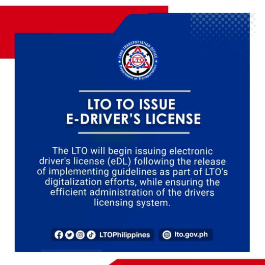 当地时间7月13日，菲律宾陆运署(LTO)现推出电子版驾照(eDL)，...