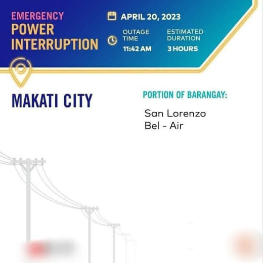 菲律宾马尼拉电力公司(Meralco)周四中午发文称，由于输电线路突发...