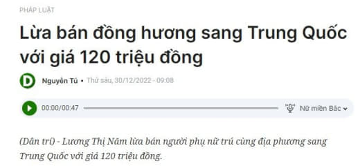 越南女子以1.2亿盾的价格将1名女同胞卖给中国男子，被捕！