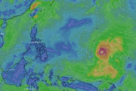 周一上午，一场国际名称为玛瓦尔的强大气旋继续向菲律宾责任区袭来。