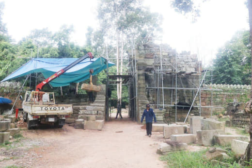 柬埔寨国家仙女机构专家继续着手修复斑黛喀蒂寺（BanteayKdei）...