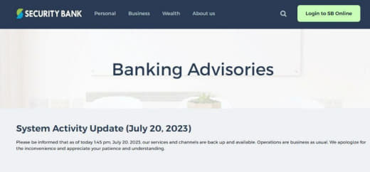 当地时间7月20日下午2点，菲律宾信安银行(SecurityBank)...