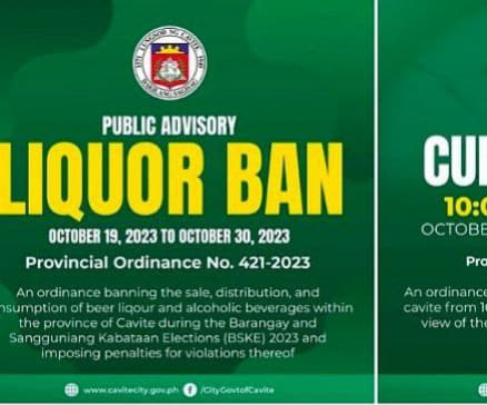 菲律宾甲美地省(Cavite)省政府宣布，全省范围内从10月19日至3...