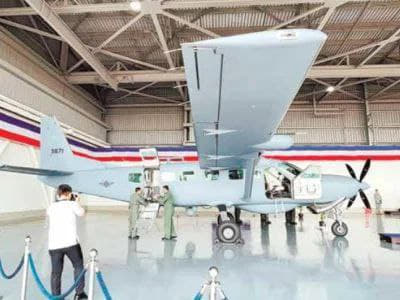 美国9月19日移交捐赠给菲律宾空军的第3架“赛斯纳”C-208BEX情...