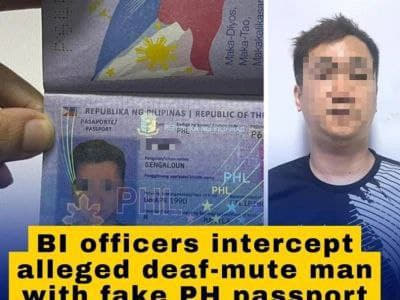 菲律宾移民局近日报告称，一名外国男子因持假菲律宾护照入境而被捕，该男子...