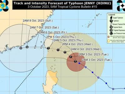 菲律宾气象局目前正在监测菲律宾责任区外的三个天气系统，包括台风“小犬”...