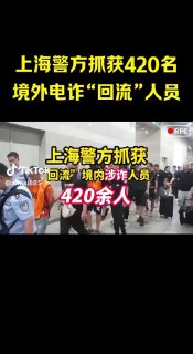 上海警方抓获420名境外电诈回流人员
